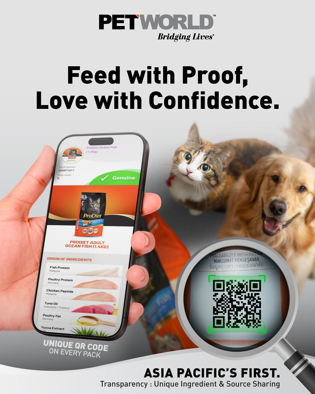 PETWORLD QR traceability - Feed with Proof, Love with Confidence